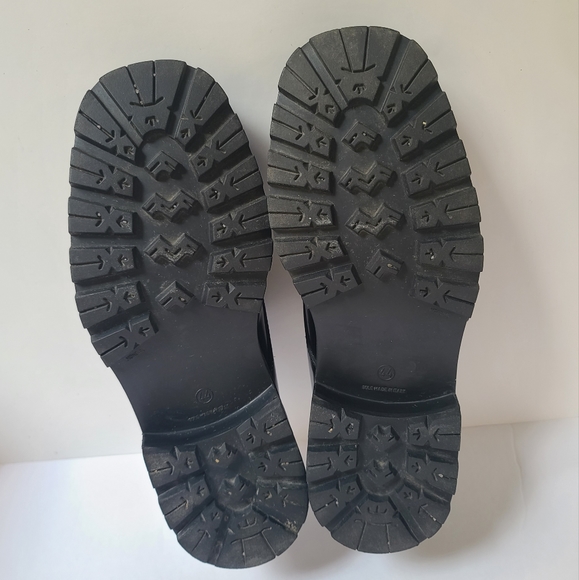 SOLD!! ALDO Chunky Heel Vintage Mens Black Patent Leather Slip-On Shoes Size 44 - Picture 11 of 14